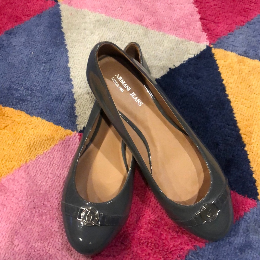 Green Armani Jeans Flats
